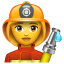 Emoji de bombeiro feminino U + 1F469 U + 1F692