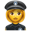 Smiley donna poliziotto U + 1F46E U + 2640