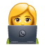 Mulher com emoji de laptop U + 1F469 U + 1F4BB