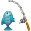 Rod with fish U+1F3A3 Rod with fish U+1F3A3
