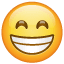 Smiley sorridente do Whatsapp mostrando os dentes U + 1F601
