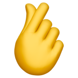 Crossed index finger thumb symbol U+1FAF0 Crossed index finger thumb symbol U+1FAF0