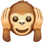 Monkey holding hands over ears smiley U+1F649 Monkey holding hands over ears smiley U+1F649