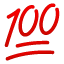 Hundred points smiley Whatsapp U+1F4AF Hundred points smiley Whatsapp U+1F4AF
