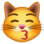 Kiss cat emoji Whatsapp U + 1F63D