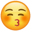 Occhi chiusi bacio smiley U + 1F61A