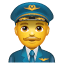 Emoticon pilota maschio U + 1F468 ‍U + 2708