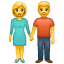 Uomo e donna che si tengono per mano Whatsapp U + 1F46B