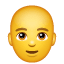 Emoji calvo U + 1F468 U + 1F9B2