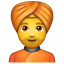 Turbante emoji U + 1F473