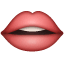 Bocca labbra rosse emoji Whatsapp U + 1F444