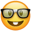 Smiley nerd con gli occhiali U + 1F913