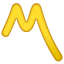 Yellow M smiley Whatsapp U+303D Yellow M smiley Whatsapp U+303D