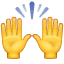 Pessoa levantando as mãos Emoji U + 1F64C