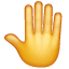 emoji com as costas da mão levantadas U + 1F91A
