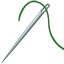 Sewing needle smiley U+1FAA1 Sewing needle smiley U+1FAA1