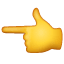 Mão apontando para a esquerda Emoji U + 1F448