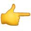 Mão apontando para o Emoji U + 1F449 direito