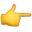 Mano che punta a destra Emoji U + 1F449